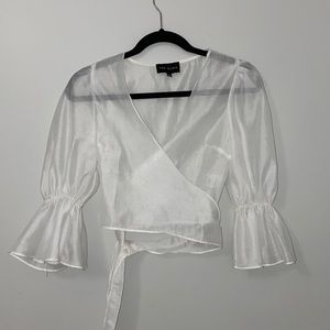 The sang see through white wrap top